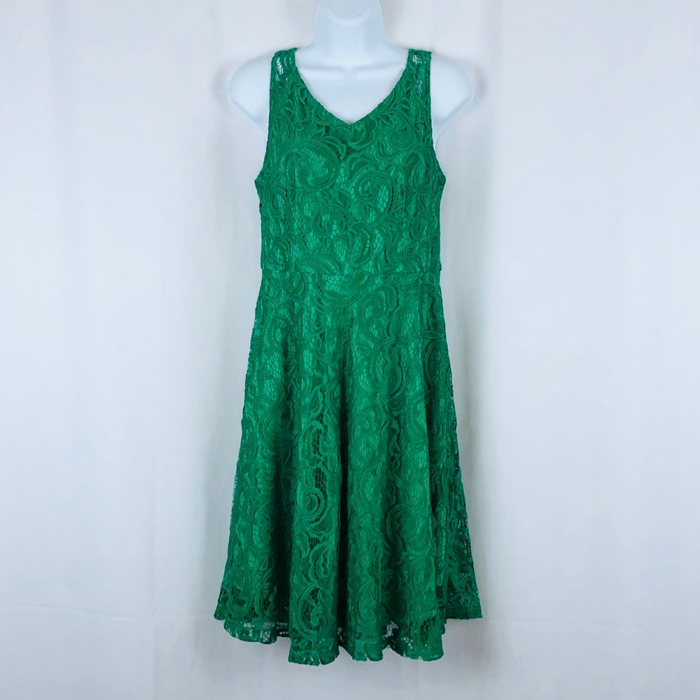 Dressystar lace overlay sleeveless dress L